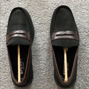 Sperry Black and Amaretto Monterey Leather Loafer